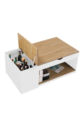 Mesa de centro elevable con arcón Elina - 110 x 45 x 60 cm