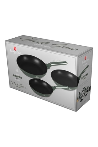 3 sartenes freidoras Matte Green Collection - 20, 24 y 28 cm - 1, 1,7 y 2,4 l