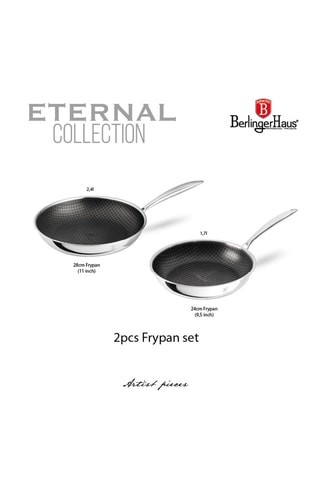 2 sartenes de acero inoxidable Eternal - 24 y 28 cm