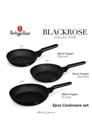 3 sartenes Black Rose - 20, 24 y 28 cm