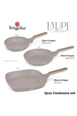 2 sartenes y grill Nordic - 20, 24, 28 cm