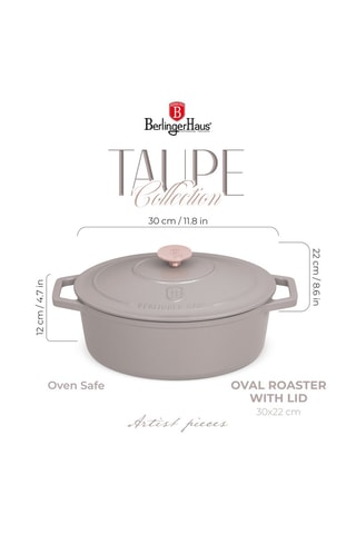 Cocotte ovalada de metal fundido Taupe Collection - 30 cm - 4,65 l