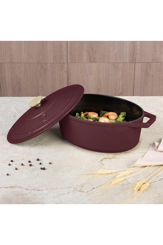 Cocotte ovalada de metal fundido Matt Bordeaux Collection - 30 cm - 4,65 l