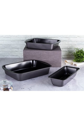 3 moldes para repostería con revestimiento de titanio Metallic Line Carbon Pro