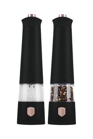 Molinillo de pimienta y sal eléctrico de acero inoxidable y cerámica Black Rose