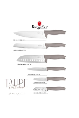 6 cuchillos de acero inoxidable Taupe Collection