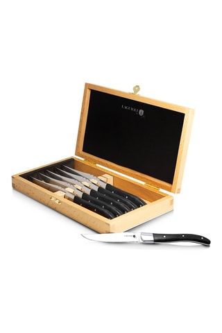 5 cuchillos chuleteros de acero inoxidable y madera Laguiole by Berlinger Haus - 12,5 cm