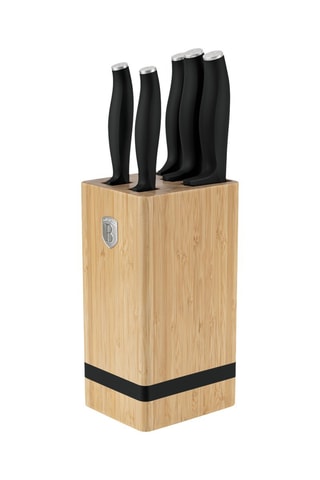 Bloque de 5 piezas de acero inoxidable Matte Black