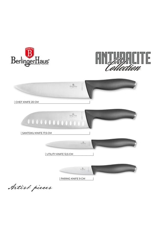 4 cuchillos de acero inoxidable Anthracite