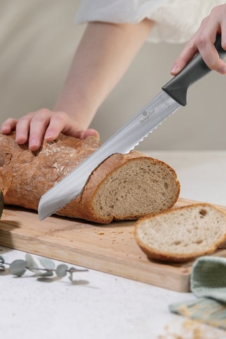 Bloque de 5 cuchillos de acero inoxidable y bambú Anthracite