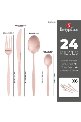 Cubertería de acero inoxidable - 24 piezas