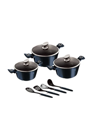 Batería de cocina con revestimiento de mármol Aquamarine Edition - 10 piezas