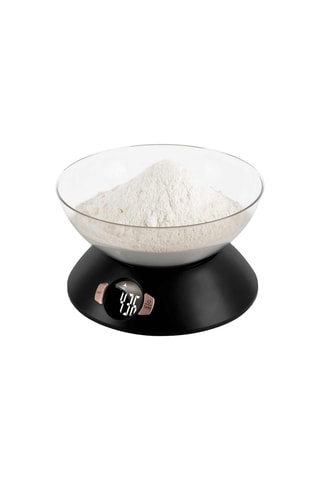 Báscula de cocina con bol - Negro y rosa dorado