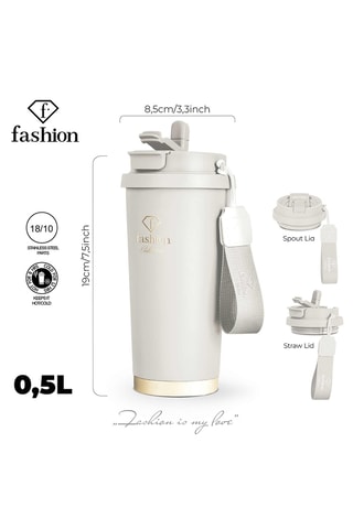 Taza de viaje de acero inoxidable - 0,5 l