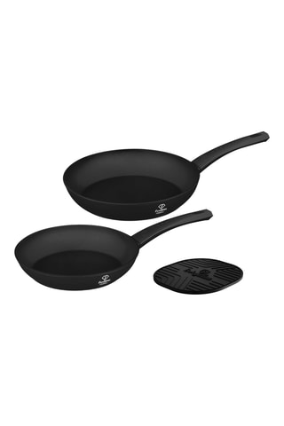 2 sartenes y 1 salvamanteles Matte Black - 22 cm y 26 cm