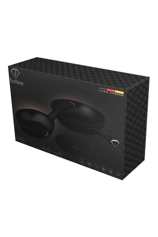 2 sartenes y 1 salvamanteles Matte Black - 22 cm y 26 cm