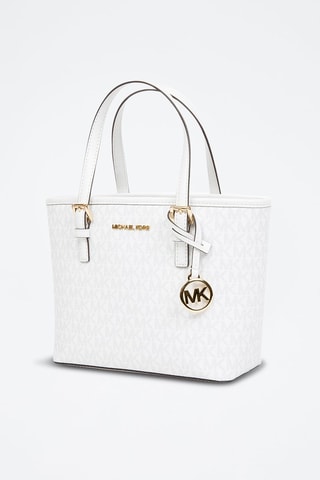 Bolso shopper Jet Set - Blanco y dorado