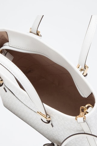 Bolso shopper Jet Set - Blanco y dorado