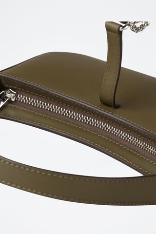 Bolso de piel - Verde y plateado