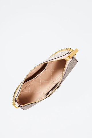 Leren Schoudertas en Pasjeshouder - Beige