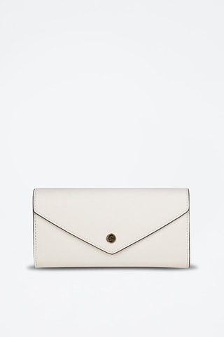 Cartera de piel - Blanco y dorado