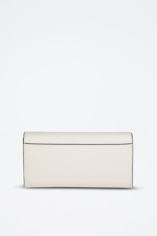 Cartera de piel - Blanco y dorado