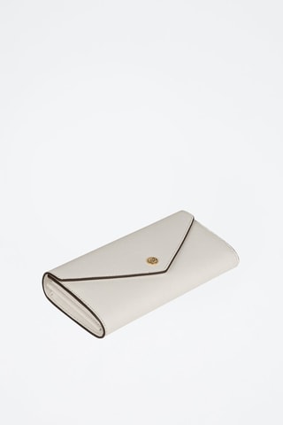 Cartera de piel - Blanco y dorado