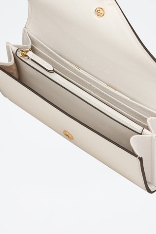 Cartera de piel - Blanco y dorado