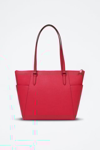 Bolso shopper de piel - Rosa y plateado