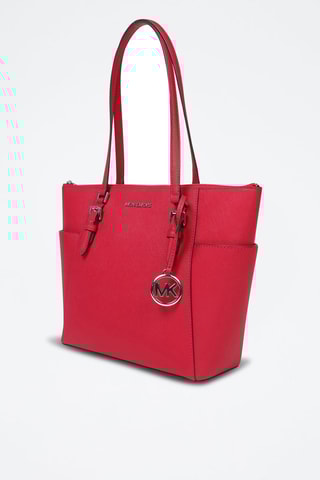 Bolso shopper de piel - Rosa y plateado