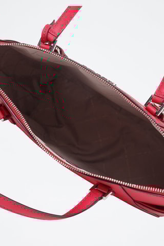 Bolso shopper de piel - Rosa y plateado