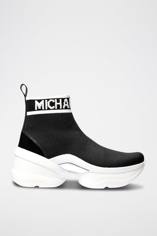 Zapatillas estilo calcetín con plataforma Olympia - Blanco y negro