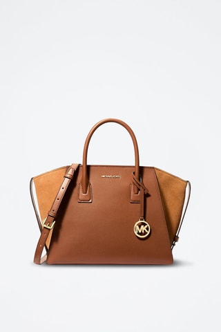 Bolso shopper de piel - Marrón y dorado