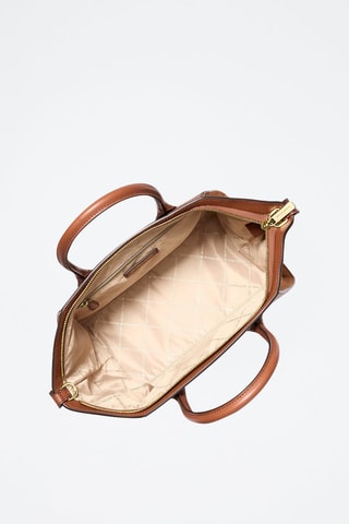 Bolso shopper de piel - Marrón y dorado