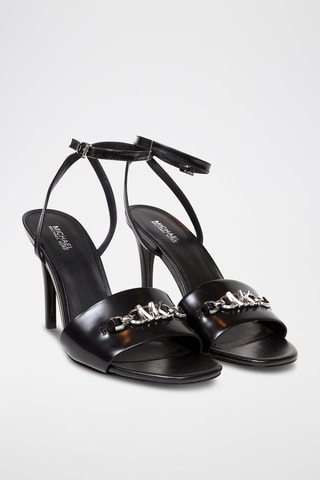 Sandalias de piel de tacón - Negro