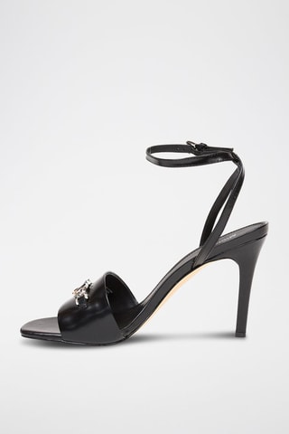 Sandalias de piel de tacón - Negro