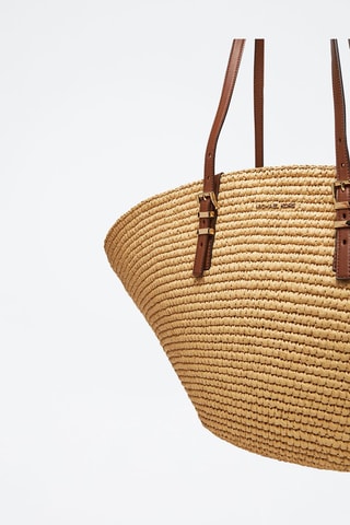 Bolso shopper - Beige y marrón