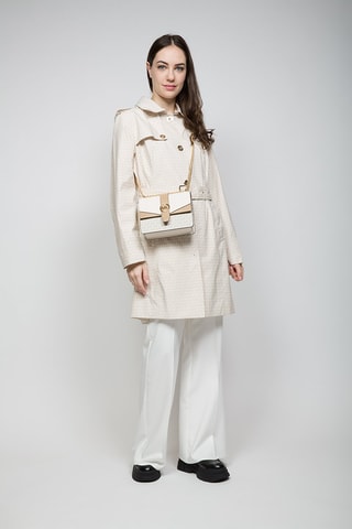 Bandolera Greenwich - Blanco y plateado