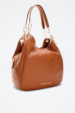 Bolso shopper de piel - Marrón