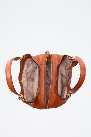 Bolso shopper de piel - Marrón