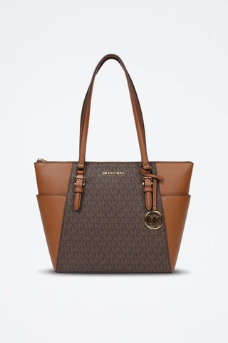 Bolso shopper de piel - Marrón