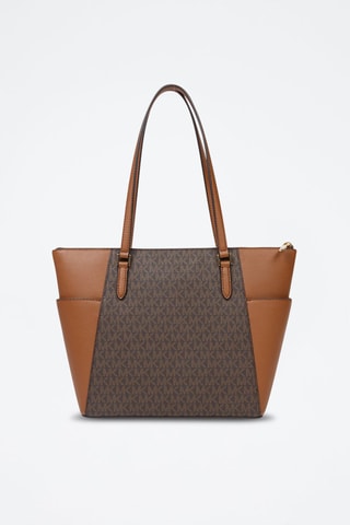 Bolso shopper de piel - Marrón