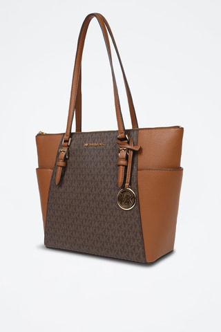 Bolso shopper de piel - Marrón