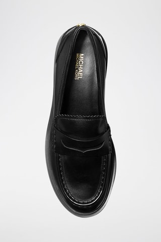 Mocasines de piel de tacón - Negro