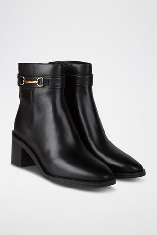 Botines de piel - Negro