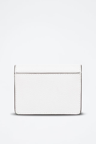 Cartera de piel - Blanco y plateado