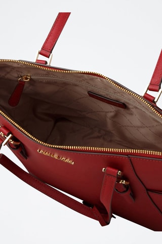 Bolso shopper de piel - Rojo