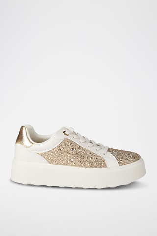 Zapatillas con plataforma - Beige