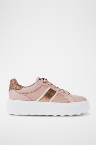 Zapatillas con plataforma - Beige y rosa
