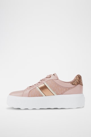 Zapatillas con plataforma - Beige y rosa